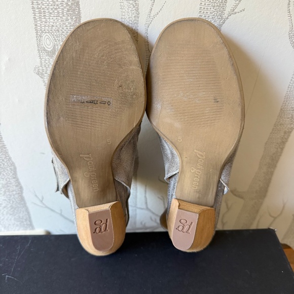 Paul Green ‘Cayanne’ Peep Toe Sandal Smoke Gray/Silver Leather Heel Size 7.5 - Picture 5 of 6